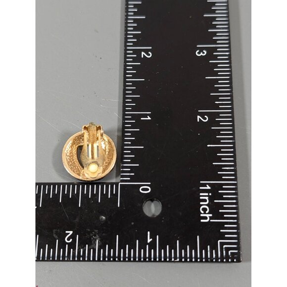 Vintage Red White Blue Enamel Knot Round Clip On Earrings Gold Tone Nautical - Picture 6 of 6